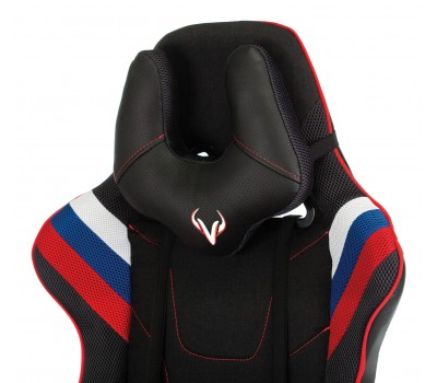 Кресло игровое Zombie VIKING 4 AERO белый/синий/красный текстиль/эко.кожа с подголов. крестовина пластик