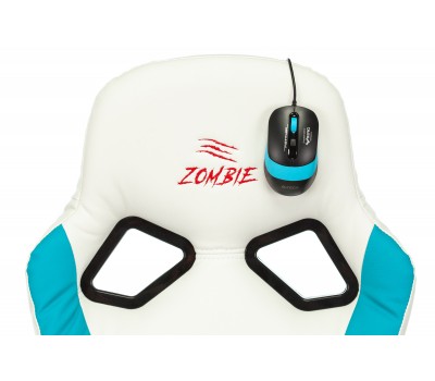 Кресло игровое Zombie RUNNER белый/голубой эко.кожа крестовина пластик Кресло игровое Zombie RUNNER белый/голубой эко.кожа крестовина пластик