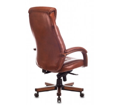 Кресло руководителя Бюрократ T-9924WALNUT светло-коричневый Leather Eichel кожа крестовина металл/дерево