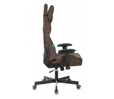 Кресло игровое Zombie VIKING KNIGHT Fabric темно-коричневый Light-10 с подголов. крестовина металл