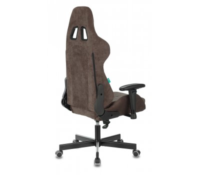 Кресло игровое Zombie VIKING KNIGHT Fabric темно-коричневый Light-10 с подголов. крестовина металл