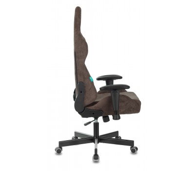 Кресло игровое Zombie VIKING KNIGHT Fabric темно-коричневый Light-10 с подголов. крестовина металл