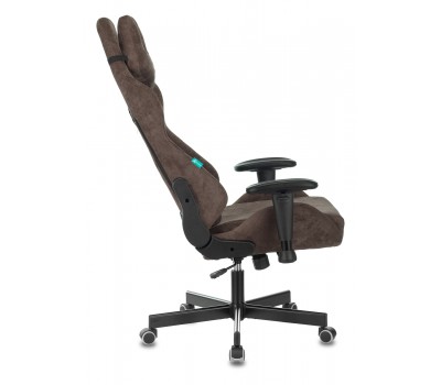 Кресло игровое Zombie VIKING KNIGHT Fabric темно-коричневый Light-10 с подголов. крестовина металл