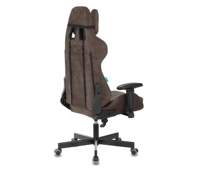 Кресло игровое Zombie VIKING KNIGHT Fabric темно-коричневый Light-10 с подголов. крестовина металл