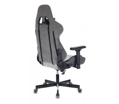 Кресло игровое Zombie VIKING 7 KNIGHT Fabric серый Loft ромбик текстиль/эко.кожа с подголов. крестовина металл