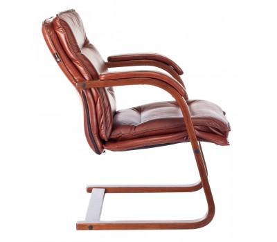 Кресло Бюрократ T-9927WALNUT-AV светло-коричневый Leather Eichel кожа полозья дерево Кресло Бюрократ T-9927WALNUT-AV светло-коричневый Leather Eichel кожа полозья дерево