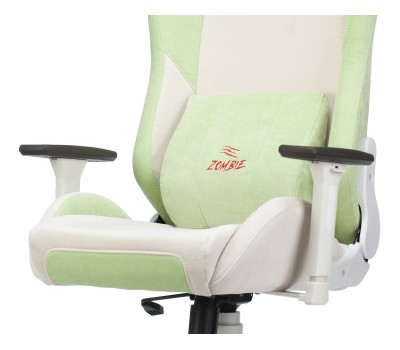 Кресло игровое Zombie EPIC PRO Fabric белый/зеленый с подголов. крестовина пластик пластик белый