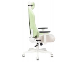 Кресло игровое Zombie EPIC PRO Fabric белый/зеленый с подголов. крестовина пластик пластик белый-foto3