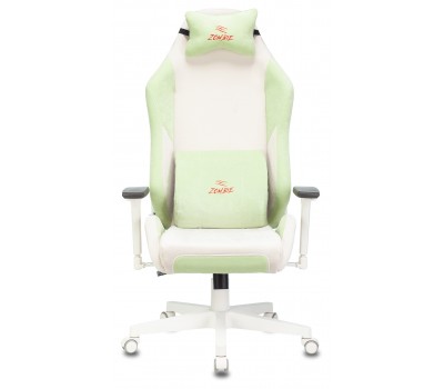 Кресло игровое Zombie EPIC PRO Fabric белый/зеленый с подголов. крестовина пластик пластик белый