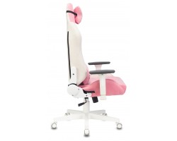 Кресло игровое Zombie EPIC PRO Fabric белый/розовый с подголов. крестовина пластик пластик белый-foto3