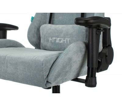 Кресло игровое Zombie VIKING KNIGHT Fabric серо-голубой Light-28 с подголов. крестовина металл