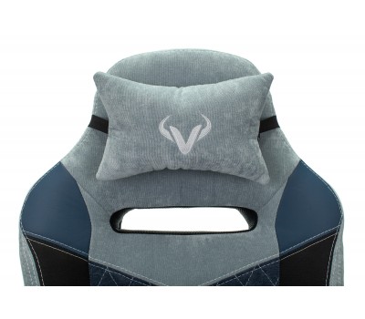 Кресло игровое Zombie VIKING 6 KNIGHT Fabric голубой с подголов. крестовина металл