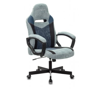 Кресло игровое Zombie VIKING 6 KNIGHT Fabric голубой с подголов. крестовина металл