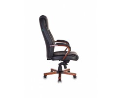 Кресло руководителя Бюрократ T-9923MAHOGANY черный кожа крестовина металл/дерево-foto3