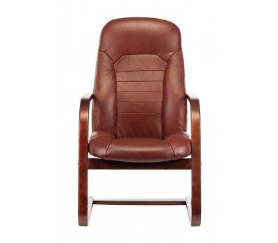 Кресло Бюрократ T-9923WALNUT-AV светло-коричневый Leather Eichel кожа полозья дерево