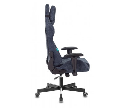 Кресло игровое Zombie VIKING KNIGHT Fabric синий Light-27 с подголов. крестовина металл