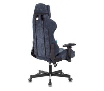 Кресло игровое Zombie VIKING KNIGHT Fabric синий Light-27 с подголов. крестовина металл