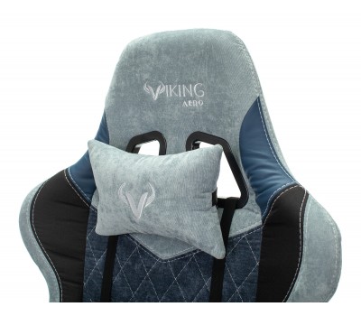 Кресло игровое Zombie VIKING 7 KNIGHT Fabric голубой текстиль/эко.кожа с подголов. крестовина металл