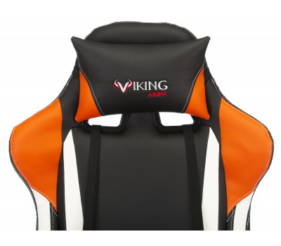 Кресло игровое Zombie VIKING TANK черный/оранжевый/белый эко.кожа с подголов. крестовина металл