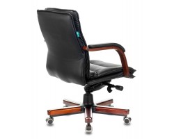 Кресло руководителя Бюрократ T-9927WALNUT-LOW черный кожа низк.спин. крестовина металл/дерево-foto4