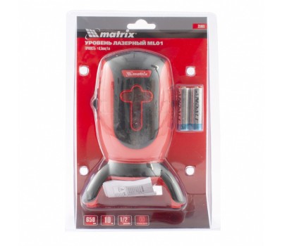 Уровень лазерный ML01T, дальность 10 м, точность ± 0.5 мм. / 1 м, длина волны 650 нм, проекция 1 вертикальная 1 горизонтальная плоскость, резьба под штатив 5/8 Matrix Уровень лазерный ML01T, дальность 10 м, точность ± 0.5 мм. / 1 м, длина волны 650 нм, проекция 1 вертикальная 1 горизонтальная плоскость, резьба под штатив 5/8 Matrix